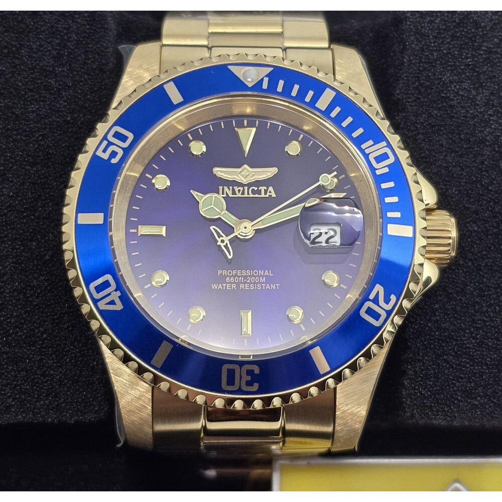Invicta Pro Diver Men's Watch 40mm Gold Blue 26974 - Picture 4 of 8